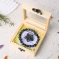 Natural Kambaba Jasper crystal bracelet and star ornament set in a wooden storage gift box. - Kambaba Jasper Gift Box Set