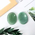 Natural Green Aventurine Crystal Worry Stone Oval Palm Massage Stone - 2Pcs Set. - Green Aventurine