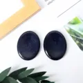 Natural blue sandstone palm worry stones, oval crystal massage stones for stress relief. - Blue Sandstone