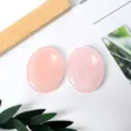 Natural rose quartz worry stones, oval polished thumb massage palm stones for stress relief. - Rose Quartz