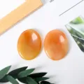 Natural crystal thumb worry stone set, polished oval massage stone for palm relaxation. - Orange Aventurine