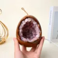 Natural rose quartz crystal dinosaur egg night light ambient decorative crystal cave ornament - Pink Crystal Dinosaur Egg (USB)
