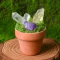 Natural crystal raw stone potted plant desktop DIY landscaping home decor mineral specimen - Style 1