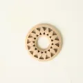 Wooden crystal ball base, hollow sun pattern sphere holder, natural wood display stand for crystal balls. - L