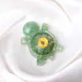 Resin crystal turtle gemstone gravel desktop ornament lucky feng shui gift craft decor item - Aventurine Jade