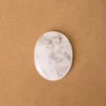 Natural clear quartz crystal worry stone, oval polished palm decompression massage piece. - White Crystal