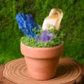 Raw crystal potted plant decoration, colorful mineral specimen desktop DIY ornament style. - Style 2