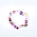 Bracciale in pezzi di cristallo multicolore naturale, gioiello in pietre preziose sfuse. - Fluorite