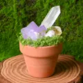 Natural raw crystal stone potted plant home desktop decor healing crystal healing minerals - Style 4