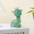 Natural green crystal giraffe figurine, cute cartoon animal gemstone carving for home decor - Green Aventurine