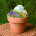 Natural crystal raw stone potted plant desktop ornament for home decor and car styling. - Style 9