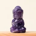 Natural amethyst crystal carved Buddha figurine ornament gemstone meditation decor sculpture - Amethyst