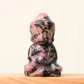 Natural crystal jade Buddha figurine, exquisite hand-carved gemstone ornament for home decor. - Rhodonite
