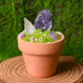 Crystal raw stone potted plant ornament desktop miniature landscaping decoration natural amethyst - Style 10