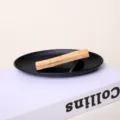 Schale aus schwarzer Keramik für Palo Santo und Räucherstäbchen Aromatherapie Halterung. - Schale + 2 Heilige Hölzer