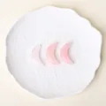 Natural rose quartz crystal moon shape gemstone pieces for DIY jewelry making accessories. - Rose Quartz