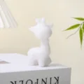 Natural crystal giraffe figurine, cute cartoon animal stone carving for desktop decor and gifts. - White Jade