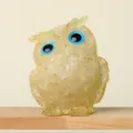 Crystal gravel owl resin handicraft home decor car ornament sparkling gemstone figurine - Gold Foil Style