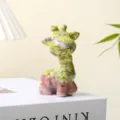 Natural crystal giraffe carving ornament, cute animal crystal stone figurine for desk decor. - Mixed Stone 1