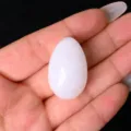 Natural crystal stone egg variant, polished white jade ornament for home decor and gifts. - White Crystal