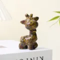 Natural crystal giraffe carving multi material cartoon animal sculpture desk decor gift - Mixed Stone 3