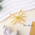 Natural Crystal Stone Spider Tabletop Ornament Gold Crystal Figurine Desktop Decoration - Clear Quartz Spider / Gold