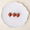 Mini natural goldstone carved acorn figurines set of 3, crystal pinecone ornaments for home decor. - Gold Sandstone
