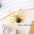 Natural dragon blood stone spider figurine crystal craft desktop halloween ornament decor - Dragon Blood Stone Spider / Gold