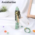 Botella de Deriva de Cristal de Aventurina Verde Natural Mini Piedra Bruta Decoración - Aventurina Verde