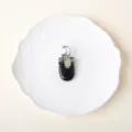 Zwarte Agaat Steen Inlaid Legering Hanger Maan Zon Ster Ontwerp DIY Ketting Sier - Obsidiaan