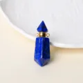 Natürlicher Lapislazuli Kristall Parfüm Fläschchen Anhänger mit goldenem Metallverschluss. - Lapislazuli
