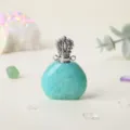 Pendentif flacon de parfum en cristal naturel diffuseur huile essentielle bijoux DIY - Turquoise / Argent