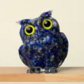 Crystal stone resin owl figurine craft home decor ornament tabletop blue crystal cute display - Lapis Lazuli
