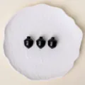Natural black crystal acorn mini ornaments set of three on white ceramic plate home decor - Obsidian