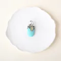 Turquoise legering maan hanger ketting DIY sieraden accessoire variant kristal edelsteen - Turkoois