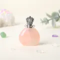Pendentif flacon parfum quartz rose, accessoire bijoux DIY cristal naturel huile essentielle. - Quartz rose / Argent