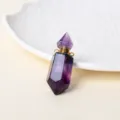 Natürlicher Kristall Parfümflakon Anhänger Lila Sechseckiges Ätherisches Öl Fläschchen - Amethyst