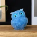 Blue crystal resin owl figurine home office table decorative ornament craft statue gift. - Aquamarine