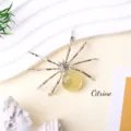 Natural crystal gemstone spider desktop ornament home decor unique crystal craft gift item - Citrine Spider / Silver