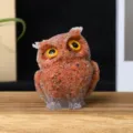 Natural crystal resin owl figurine tabletop decoration creative animal ornament handicraft gift - Goldstone