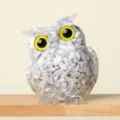 Natural crystal crushed stone resin owl figurine creative desktop decoration ornament craft - Howlite