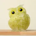 Crystal Stone Resin Owl Figurine Cute Animal Ornament Yellow Crystal Decor Desk Display - Lemon Yellow