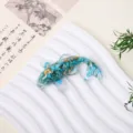 Crystal Stone Koi Resin Fish Ornament Decorative Car Figurine Gold Foil Craft Gift - Turquoise