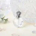 Pendentif flacon parfum verre coeur accessoire cristal bijou fantaisie DIY article - Cristal de Roche-Argent