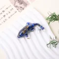 Natural crystal crushed stone koi fish resin figurine, blue lapis lazuli style home car decor. - Lapis Lazuli