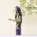 Natural Amethyst Crystal Wish Bottle Rough Stone Chips Energy Magic Bottle Ornament - Amethyst Raw Stone Bottle