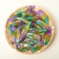Pointes de cristal de quartz aura arc-en-ciel, amas de cristal brut pour decoration. - Violet Jaune Vert Électroplaqué