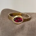 BARSH women quartz watch gold chain oval dial retro elegant wrist watch for ladies stylish new - Gold Band Red Face