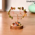 Handmade natural unakite crystal money tree wire wrapped gemstone bonsai home decor ornament - Unakite