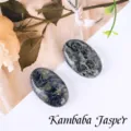 Natural crystal Kambaba jasper oval palm stones for massage and desktop decor variant. - Peacock Eye